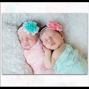 4 pc lot - NEWBORN photo GIRL twins lace wrap set